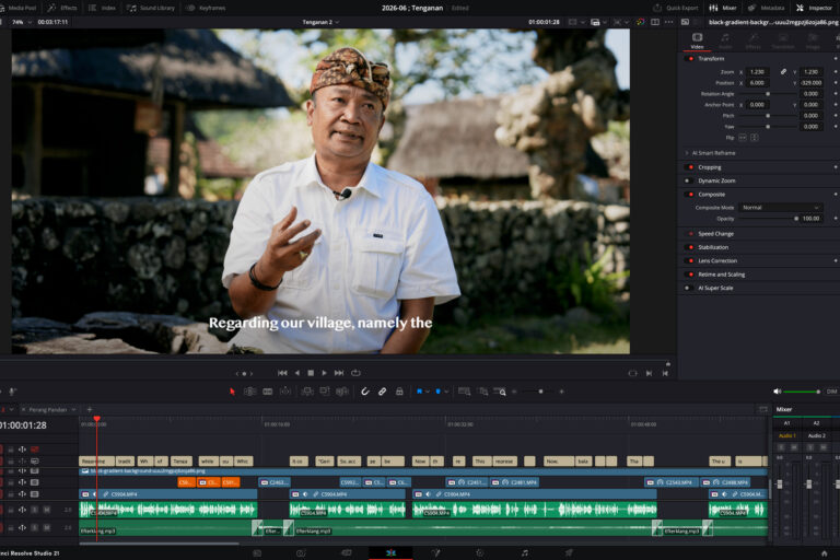 Editing timeline of Perang Pandan Documentary — TDR FILMS (2026)