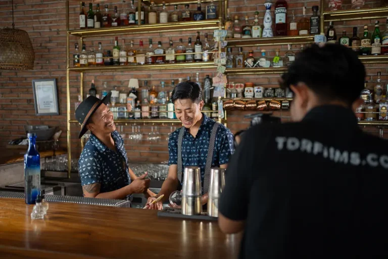 Restaurant video vs photography – bartenders filmed on location at Ibu Susu, Ubud, TDR FILMS
