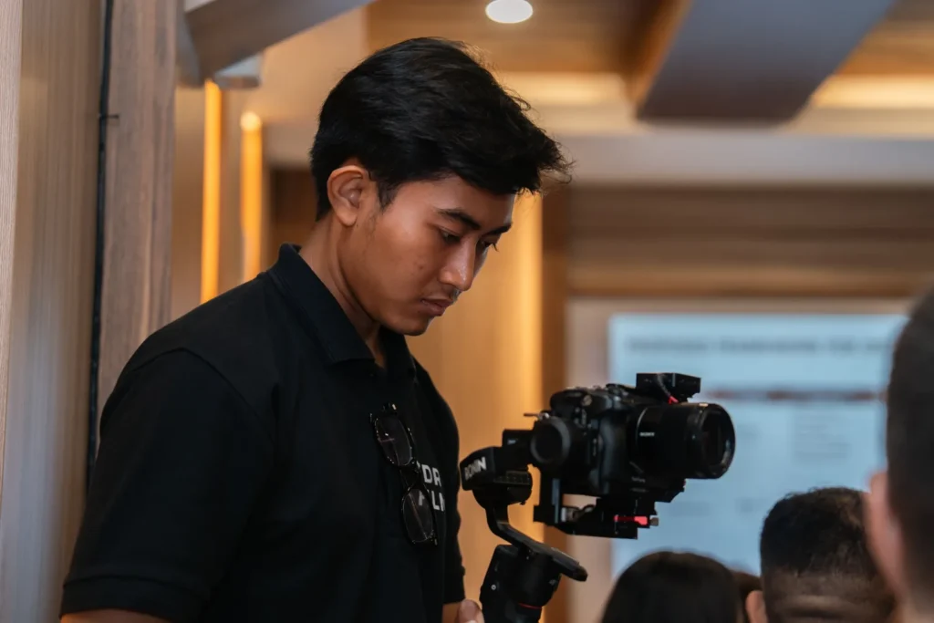 Event videographer in Bali — TDR FILMS crew filming at Aventus Bali, 2026