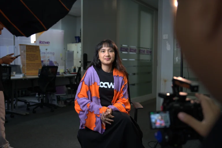Corporate video production cost in Bali – client interview setup at Menara Duta, Jakarta, TDR FILMS